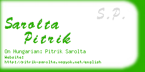 sarolta pitrik business card